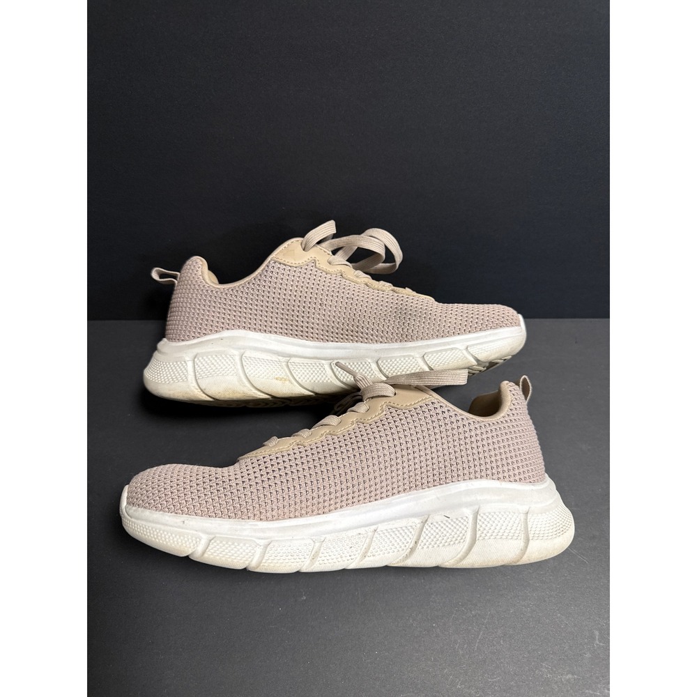 Skechers Bobs Sport Squad Tan Knit Memory Foam Sneakers Womens Shoes Size 6 - Picture 9 of 10
